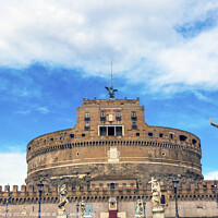 Buy canvas prints of Ponte Sant Angelo Vatican Castle Rome Italy by William Perry