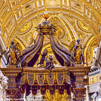 Buy canvas prints of Saint Peter's Basilica Bernini Baldacchino Vatican Rome Italy  by William Perry