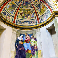Buy canvas prints of Madonna Child Frescoes Santa Maria Church Rome Italy by William Perry