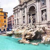 Buy canvas prints of Neptune Nymphs Statues Trevi Fountain Rome Italy  by William Perry