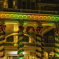 Buy canvas prints of Illuminated Hotel Christmas Lights Waikiki Honolulu Hawaii by William Perry