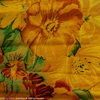 Buy canvas prints of Colorful Hawaiian Orange Cloth Textile Waikiki Honolulu Hawaii by William Perry