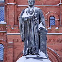 Buy canvas prints of Smithson Statue After the Snow Smithsonian Castle Washington DC by William Perry