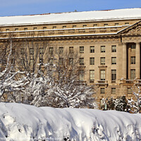 Buy canvas prints of Justice Department After the Snow Constitution Avenue Washington by William Perry