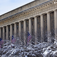 Buy canvas prints of Commerce Department After the Snow Washington DC by William Perry