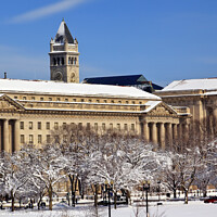 Buy canvas prints of Commerce Department Old Post Office  Snow Washington DC by William Perry