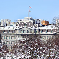 Buy canvas prints of Old Executive Office Building After the Snow Washington DC by William Perry