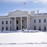 Buy canvas prints of White House Flag  Snow Pennsylvania Ave Washington DC by William Perry