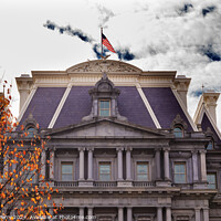 Buy canvas prints of Old Executive Office Building Flag Washington DC by William Perry