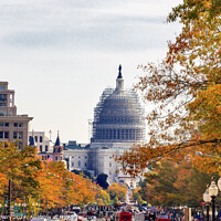 Buy canvas prints of US Capitol Autumn Washington DC by William Perry