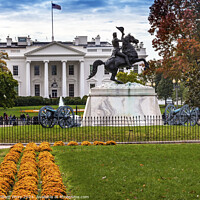Buy canvas prints of Jackson Statue Lafayette Park White House Autumn Washington DC by William Perry