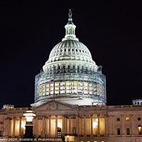 Buy canvas prints of US Capitol North Side Construction Night Stars Washington DC by William Perry