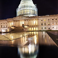 Buy canvas prints of US Capitol North Side Construction Night Stars Washington DC Ref by William Perry