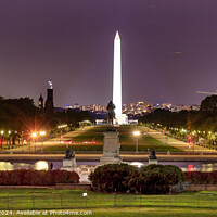 Buy canvas prints of The Mall Smithsonian Washington Monument Night Washington DC by William Perry