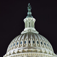 Buy canvas prints of US Capitol Dome Night Stars Washington DC by William Perry