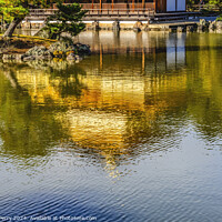 Buy canvas prints of Water Reflection Garden Kinkaku-Ji Golden Pavilion Temple Kyoto  by William Perry