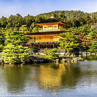 Buy canvas prints of Water Reflection Autumn Garden Kinkaku-Ji Golden Pavilion Temple by William Perry