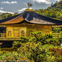 Buy canvas prints of Fall Leaves Kinkaku-Ji Golden Buddhist Temple Kyoto Japan by William Perry