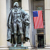 Buy canvas prints of Albert Gallatin Statue US Treasury Department Washington DC by William Perry