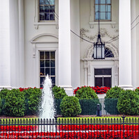 Buy canvas prints of White House Door Red Flowers Chandelier Pennsylvania Ave Washing by William Perry