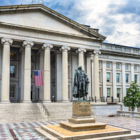 Buy canvas prints of Albert Gallatin Statue US Treasury Department Washington DC by William Perry