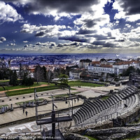 Buy canvas prints of Ancient Roman Amphitheater Cityscape Lyon France by William Perry