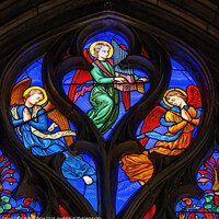 Buy canvas prints of Angels Stained Glass Saint Bonaventure Lyon France by William Perry