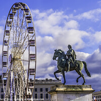 Buy canvas prints of Ferris Wheel Hospital Place Bellecoeur Cityscape Lyon France by William Perry