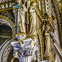 Buy canvas prints of Angel Statues Basilica of Notre Dame Lyon France by William Perry