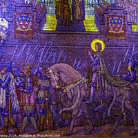 Buy canvas prints of Joan of Arc Mosaic Basilica of Notre Dame Lyon France by William Perry