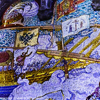 Buy canvas prints of Battle of Lepanto Mosaic Basilica of Notre Dame Lyon France by William Perry