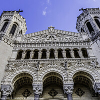 Buy canvas prints of Front Facade Basilica Notre Dame  de Fourviere Lyon France by William Perry