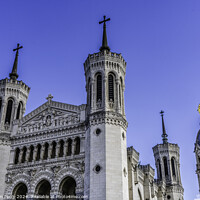 Buy canvas prints of Towers Golden Mary Basilica Notre Dame  de Fourviere Lyon France by William Perry
