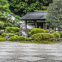 Buy canvas prints of Colorful Zen Stone Garden Tofuku-Ji Buddhist Temple Kyoto Japan by William Perry