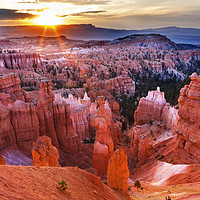 Buy canvas prints of Sunrise Thor's Hammer Sunset Point Bryce Canyon Na by William Perry