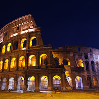 Buy canvas prints of Colosseum Overview Moon Night Rome Italy by William Perry