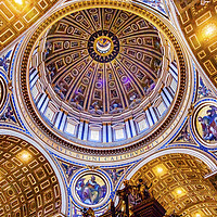 Buy canvas prints of Michelangeolo Dome Saint Peter's Basilica Vatican  by William Perry