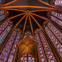 Buy canvas prints of Ceiling Sainte Chapelle Cathedral Paris France by William Perry