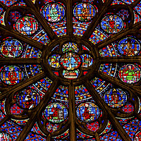 Buy canvas prints of Rose Window Jesus Notre Dame Cathedral Paris by William Perry