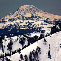 Buy canvas prints of Snowy Mount Adams Washington State by William Perry