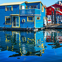 Buy canvas prints of Floating Home Village Fisherman's Wharf Victoria C by William Perry