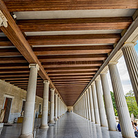 Buy canvas prints of Ancient Agora Stoa Attalos Market Place Athens Gre by William Perry