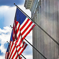 Buy canvas prints of American Flags Herbert Commerce Department Washing by William Perry