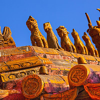 Buy canvas prints of Roof Figurines Gugong Forbidden City Palace Beijin by William Perry
