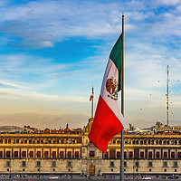 Buy canvas prints of Mexican Flag Presidential Palace Mexico City Mexic by William Perry
