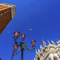 Buy canvas prints of Campanile Bell Tower Saint Mark's Square Piazza Ve by William Perry