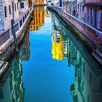 Buy canvas prints of Colorful Canal Venice Italy by William Perry