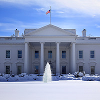 Buy canvas prints of White House Snow Pennsylvania Ave Washington DC by William Perry