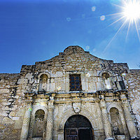 Buy canvas prints of Sun Rays Alamo Mission Independence Battle Site San Antonio Texa by William Perry