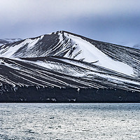 Buy canvas prints of Black Snow Mountains Telefon Bay Deception Island  by William Perry
